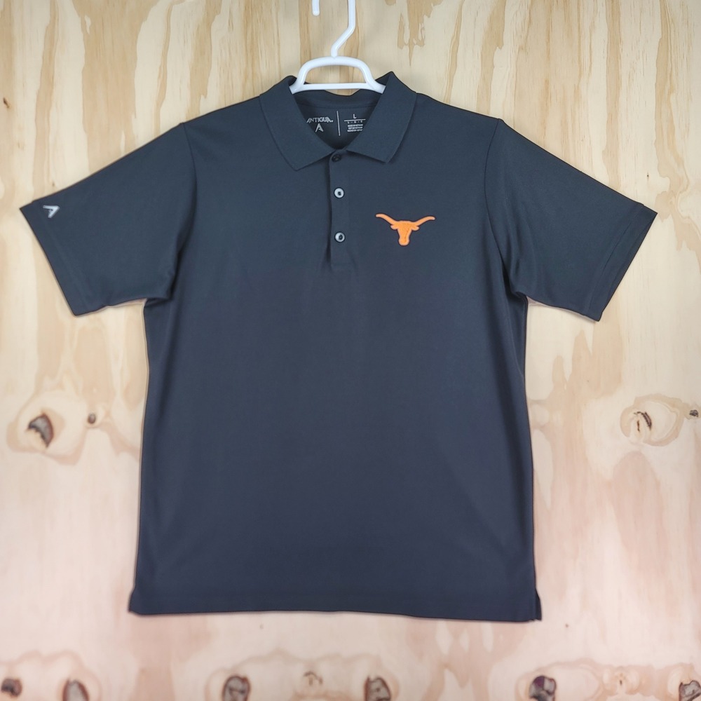 Texas Longhorns Antigua Polo Shirt Mens Large Black Short Sleeve Polyester104271 - Picture 8 of 8